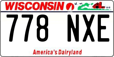 WI license plate 778NXE