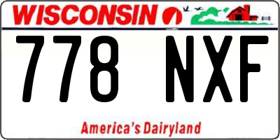WI license plate 778NXF