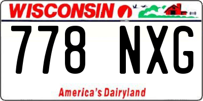 WI license plate 778NXG