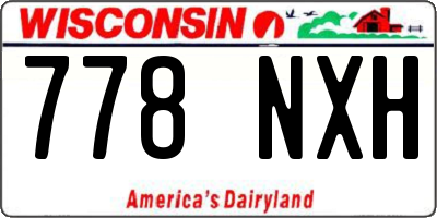 WI license plate 778NXH