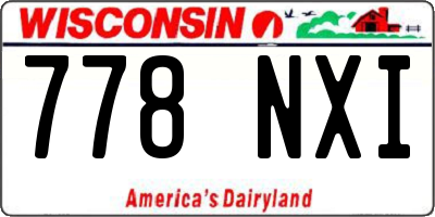 WI license plate 778NXI