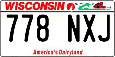 WI license plate 778NXJ