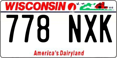 WI license plate 778NXK