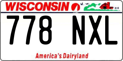 WI license plate 778NXL