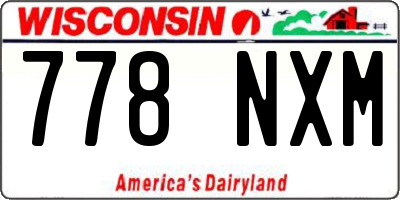 WI license plate 778NXM