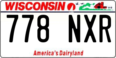 WI license plate 778NXR