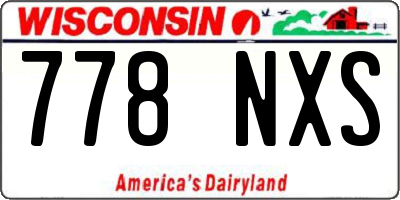 WI license plate 778NXS