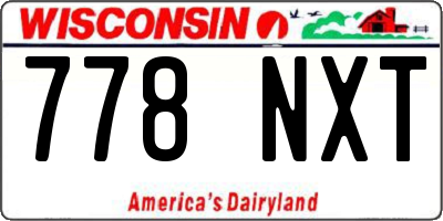 WI license plate 778NXT