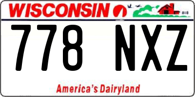 WI license plate 778NXZ