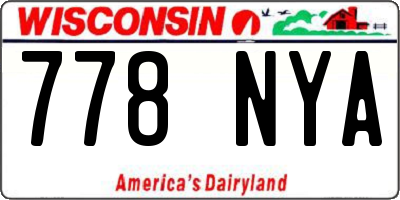 WI license plate 778NYA