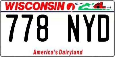 WI license plate 778NYD