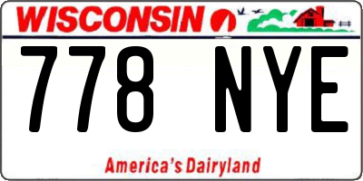 WI license plate 778NYE