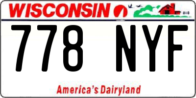WI license plate 778NYF