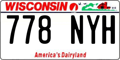 WI license plate 778NYH