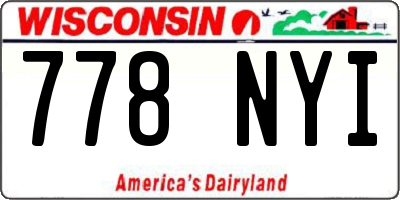 WI license plate 778NYI
