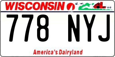 WI license plate 778NYJ