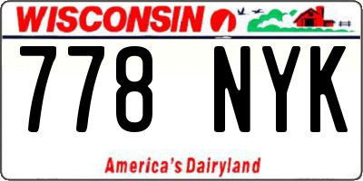 WI license plate 778NYK