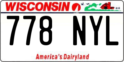 WI license plate 778NYL