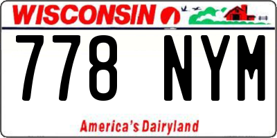 WI license plate 778NYM