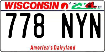WI license plate 778NYN