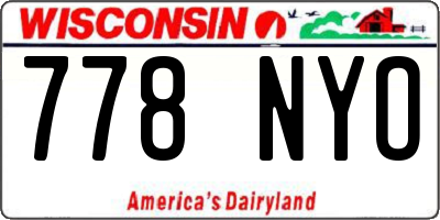 WI license plate 778NYO