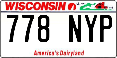WI license plate 778NYP