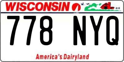 WI license plate 778NYQ