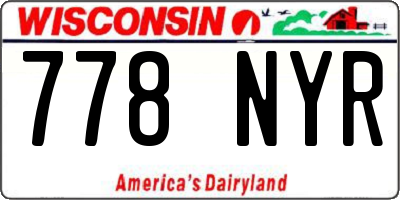WI license plate 778NYR