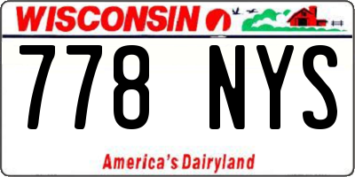 WI license plate 778NYS
