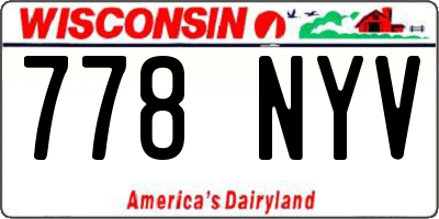 WI license plate 778NYV