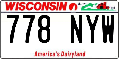 WI license plate 778NYW