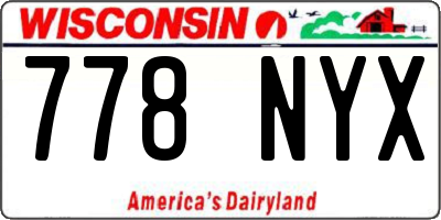WI license plate 778NYX