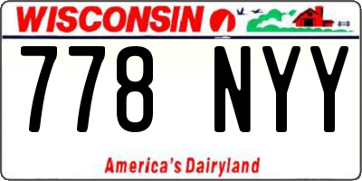 WI license plate 778NYY
