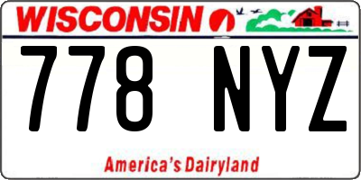 WI license plate 778NYZ