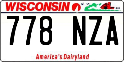 WI license plate 778NZA