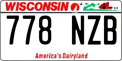 WI license plate 778NZB