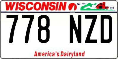 WI license plate 778NZD