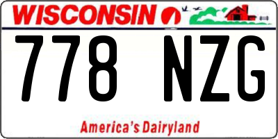 WI license plate 778NZG