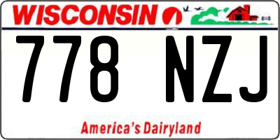 WI license plate 778NZJ