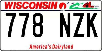 WI license plate 778NZK