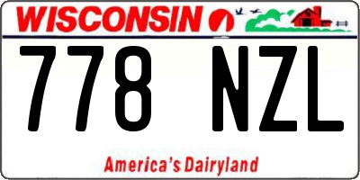 WI license plate 778NZL