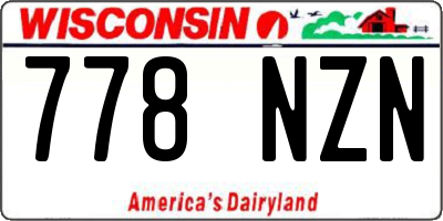 WI license plate 778NZN