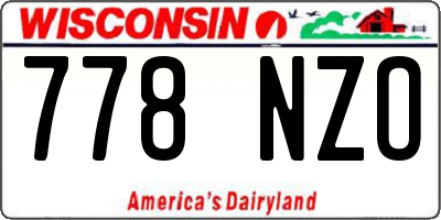 WI license plate 778NZO