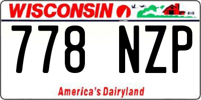 WI license plate 778NZP