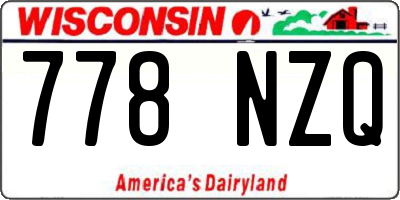 WI license plate 778NZQ