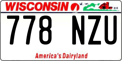 WI license plate 778NZU