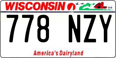WI license plate 778NZY