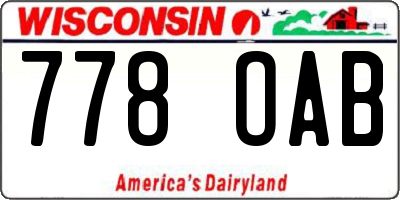 WI license plate 778OAB