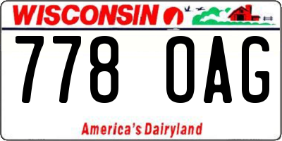 WI license plate 778OAG