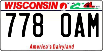 WI license plate 778OAM